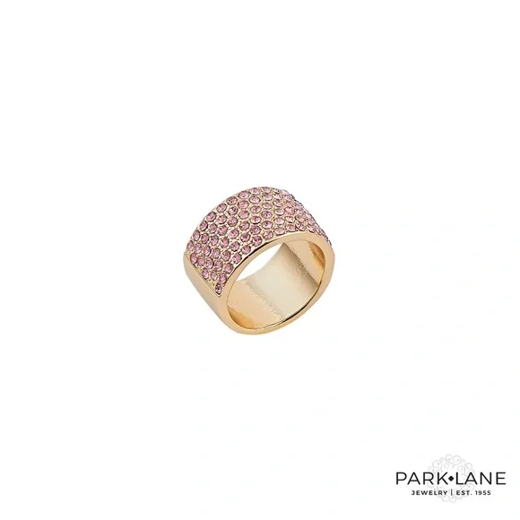 Park Lane - ROSIE - Gold Thick Banded Ring with Pink Crystals NWT - Picture 3 of 3